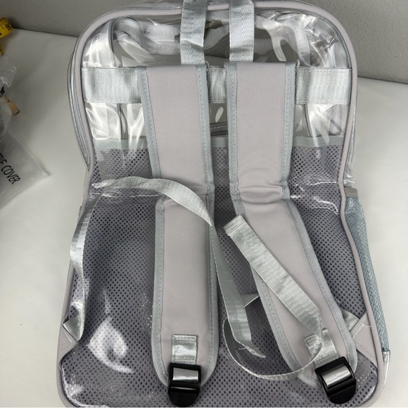 NWT Clear Transparent Gray Backpack- Men Women- Stadium Bag - Picture 6 of 7